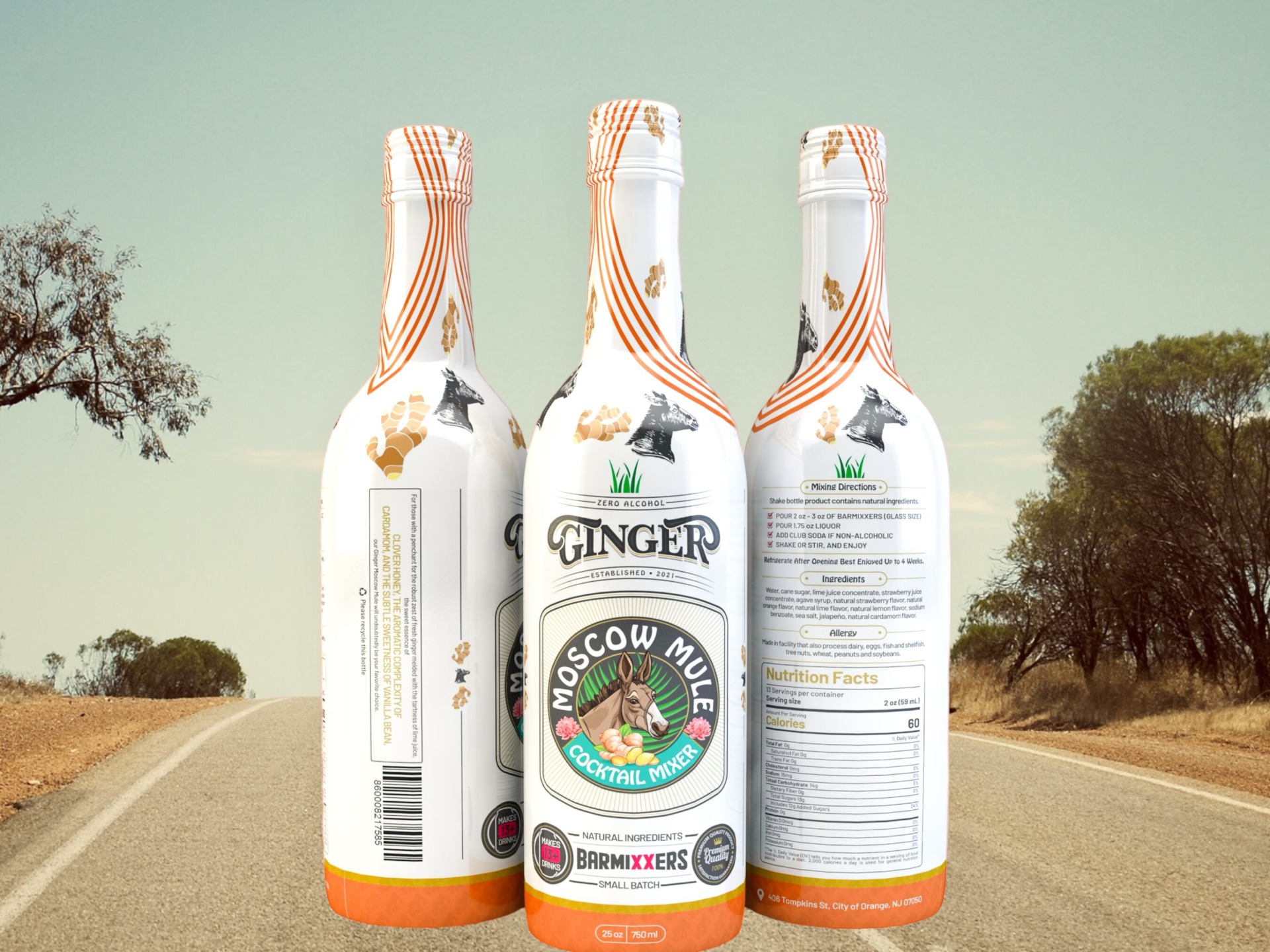 Ginger Moscow Mule Mixer Crafted By BarMixxers 13 Full Size Drinks Premium Ingredients